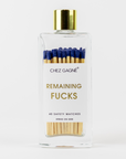 Remaining Fucks - Glass Bottle Matches, Navy, Funny Gift