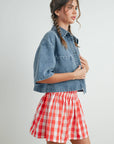 Button Front Cropped Shirt - BMJ7681