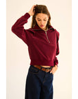 Mar Zip-Up Ruffled Sweatshirt