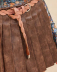 Mona Pleated Leather Skirt - sanitystyle