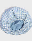 Satin Lined Flexi Shower Cap - Gingham Blue