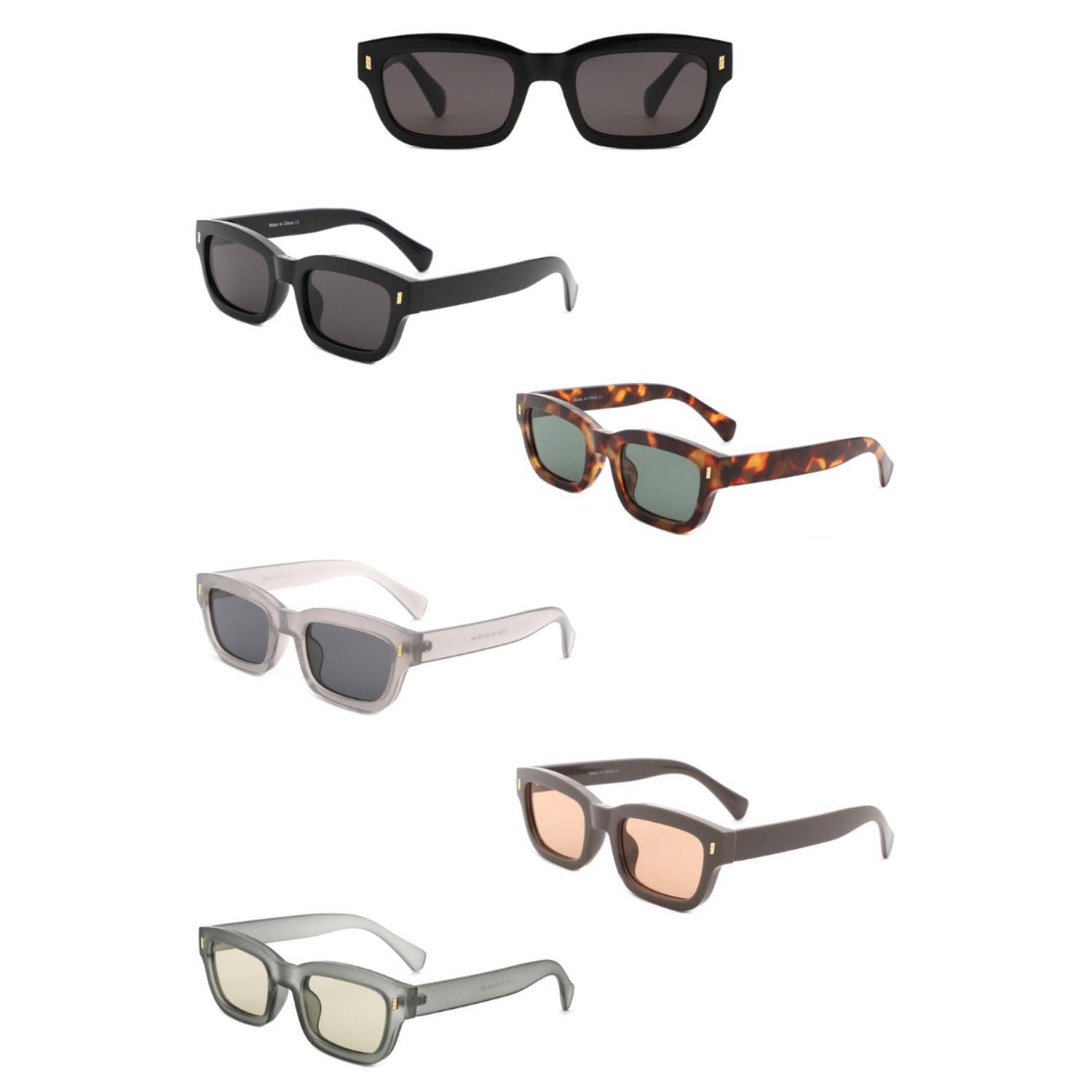Rectangular Fashion Bold Vintage Inspired Sunglasses