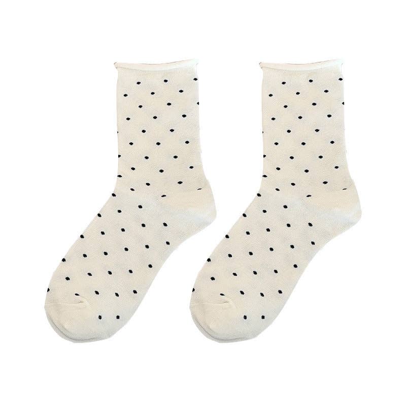 Polka Dot Rolled Socks