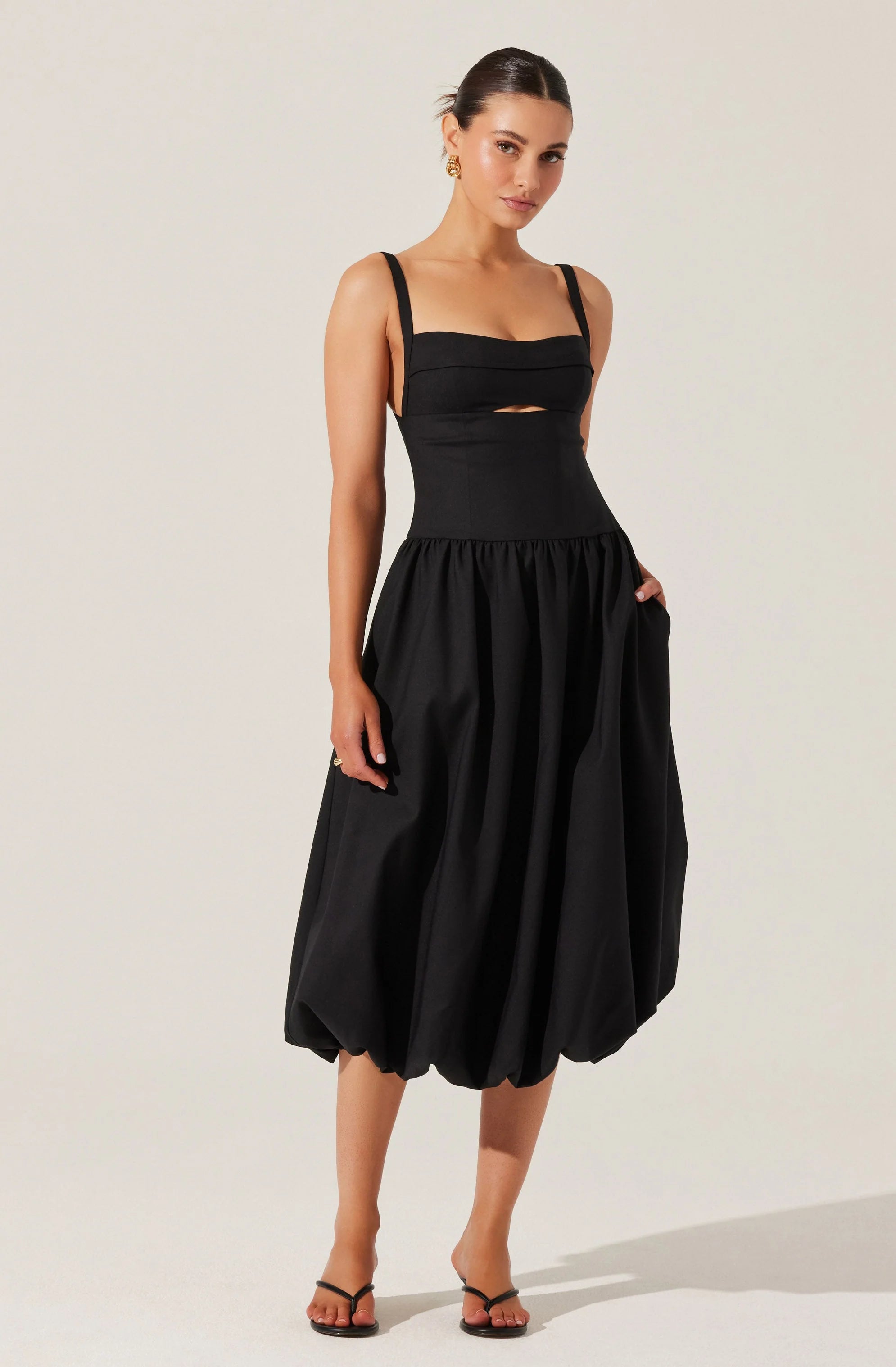 Jevi Sleeveless Bubble Midi Dress SANITY Jevi Sleeveless Bubble Midi Dress SANITY
