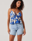 Minka Linen-Blend Peplum Top