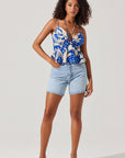 Minka Linen-Blend Peplum Top