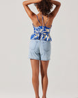 Minka Linen-Blend Peplum Top