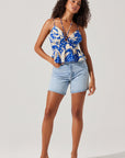 Minka Linen-Blend Peplum Top
