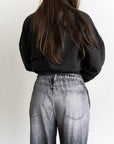 Ainsley Denim Terry Pants- Black
