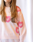 Lux Embroidered Heart Sweater Top