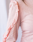 Millie Ruffle Top- Rose Quartz