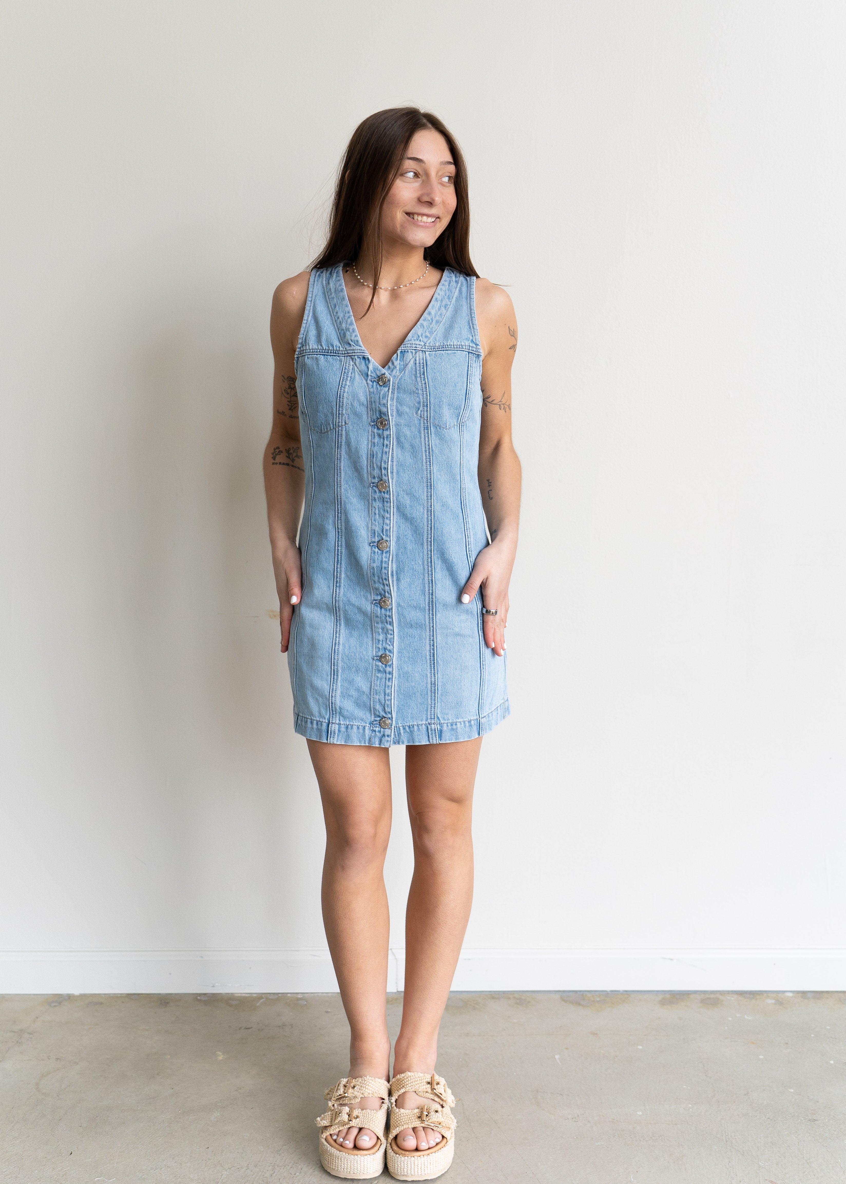 Carmel Denim Mini Dress – SANITY