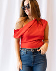 Sloane One Shoulder Satin Top