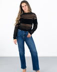 Knit Stripe Sheer Top