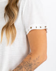 Zoey Rivet Top- Ivory