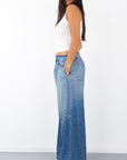 Ainsley Denim Terry Pants- Blue Denim