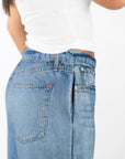 Ainsley Denim Terry Pants- Blue Denim