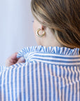 Holland Poplin Striped Blouse- Blue
