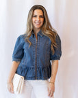 Delancey Denim Peplum Jacket