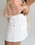 Gina Denim Mini Skirt- White