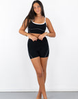 Quinn Contrast Top- Black