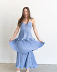 Lupin Tiered Dress- Slate Blue