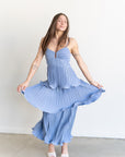 Lupin Tiered Dress- Slate Blue