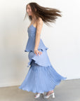 Lupin Tiered Dress- Slate Blue
