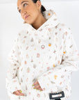 A Cottage Christmas Icons Quilted Hoodie