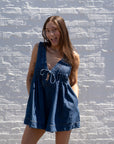 Chris Denim Tie-Front Romper