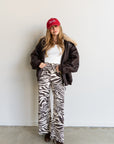 Zaza Zebra Wide Leg Jean