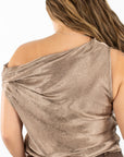 Diana Draped One-Shoulder Satin Top