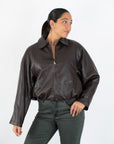 Valeria Faux Leather Bubble Bomber