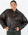 Valeria Faux Leather Bubble Bomber
