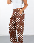 Carina Polka Dot Straight-Leg Pants