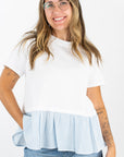 Ravello Mix Media Poplin Tee