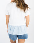 Ravello Mix Media Poplin Tee