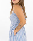 Ebony Striped Poplin Dress