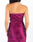 Lucy in the Sky Strapless Sweetheart-Cut Dress in Plum