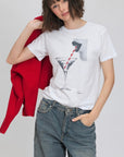 C Press Sip Tease Mushie Tee - Worn White