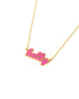 Water Resistant Custom Cursive Enamel Necklace