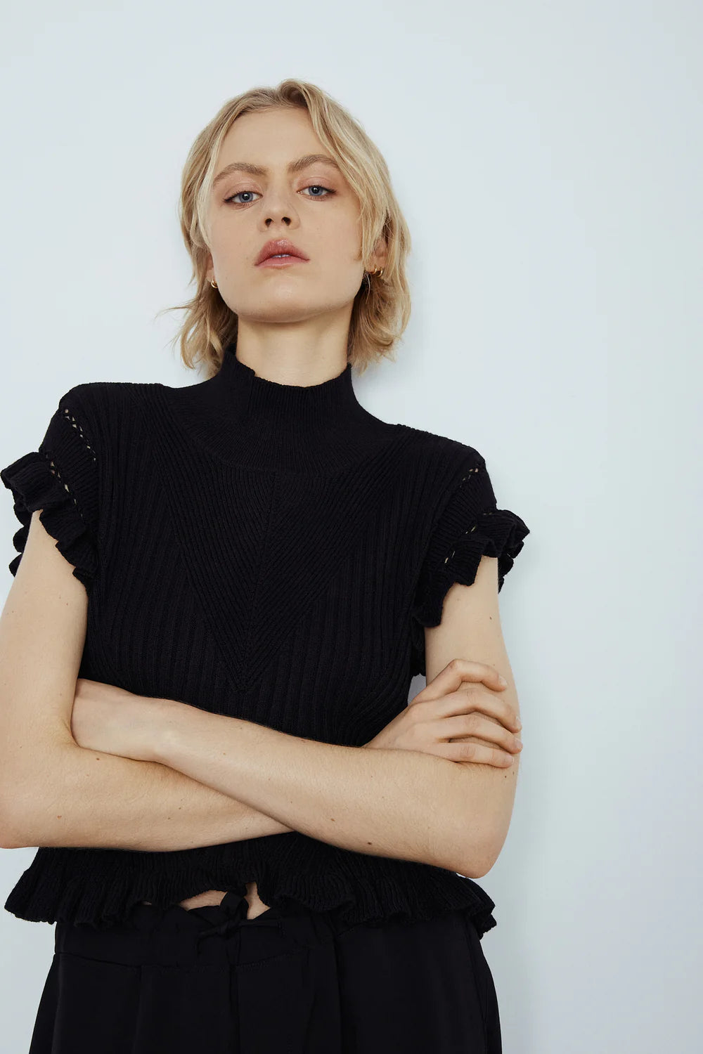 Dani Mock Neck Fitted Top