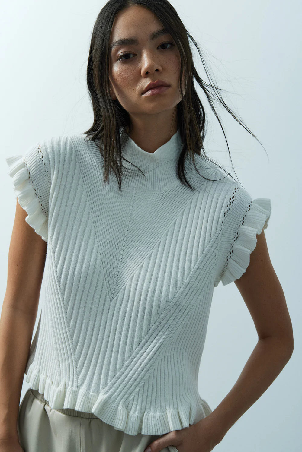 Dani Mock Neck Fitted Top