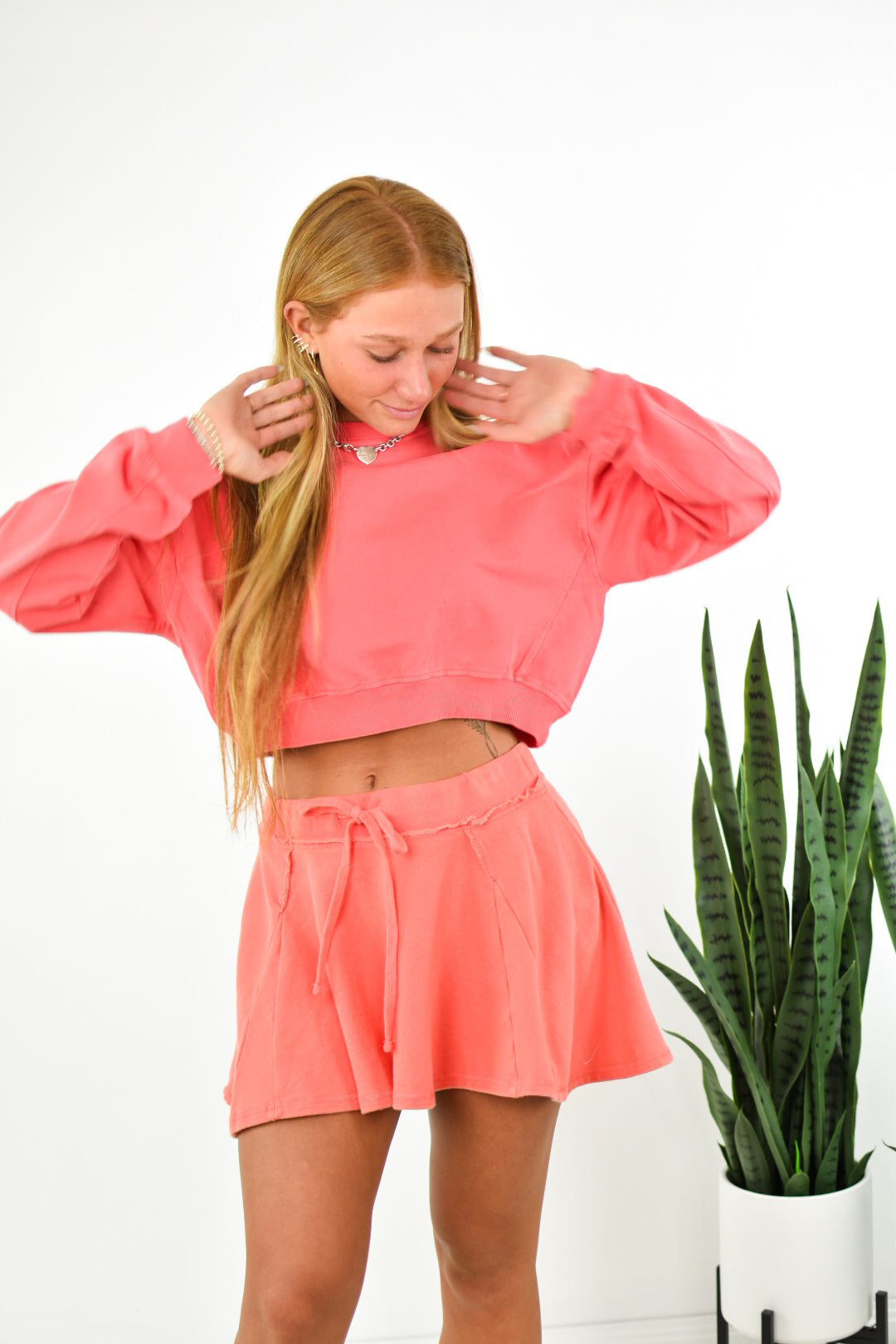 Rae Flowy Fleece Skort