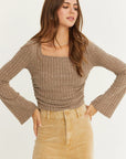 Nina Ribbed Square Neck Top