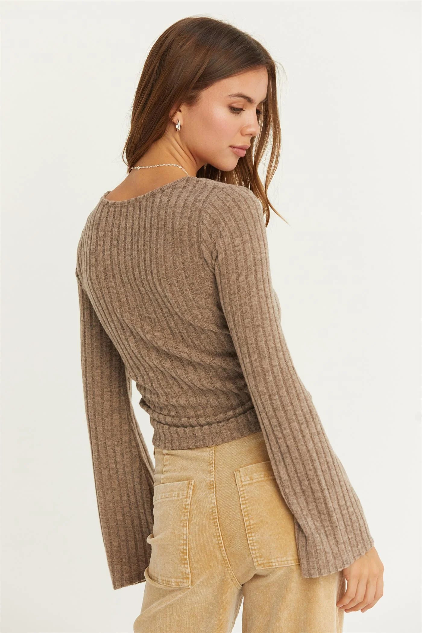 Nina Ribbed Square Neck Top