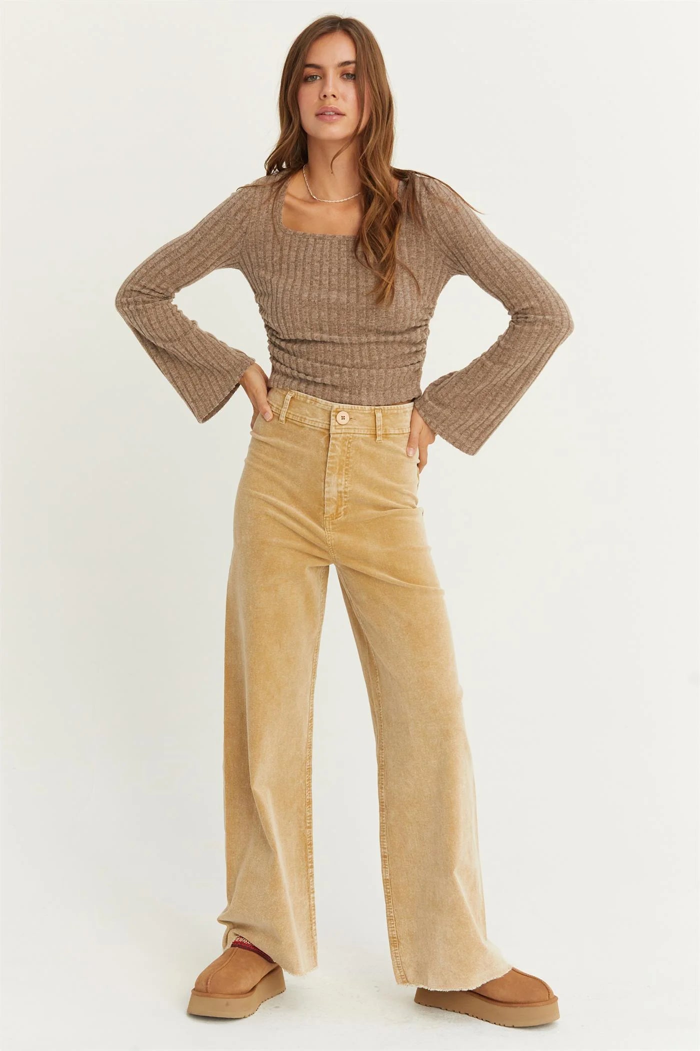 Nina Ribbed Square Neck Top