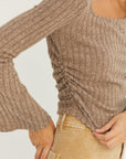 Nina Ribbed Square Neck Top