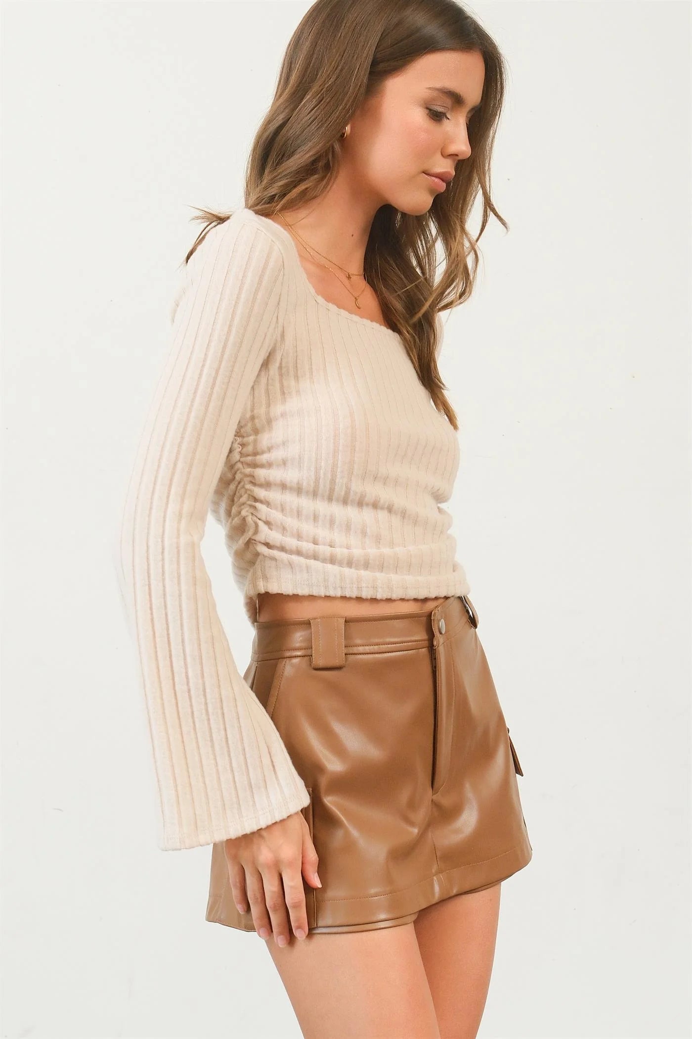 Nina Ribbed Square Neck Top