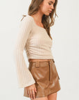 Nina Ribbed Square Neck Top